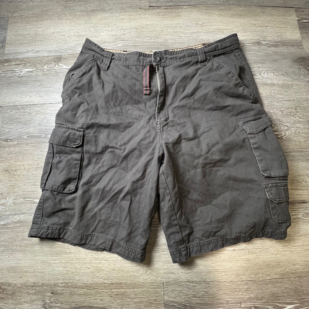 Rugged Wear Cargo Shorts Mens 38 Grey Cotton Utility Workwear baggy